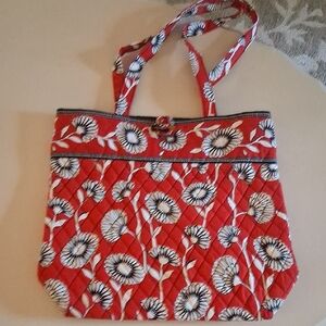 Vera Bradley Red Deco Daisy Tote-like new.